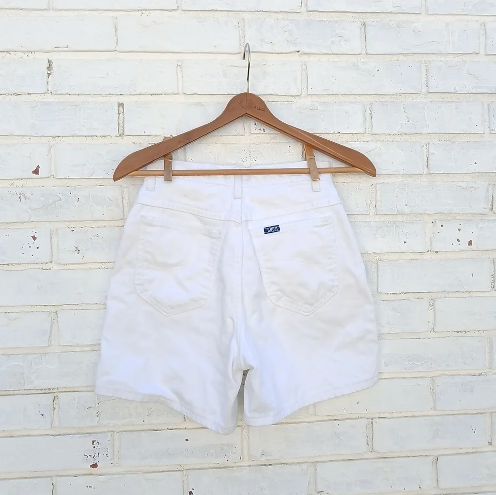 Vintage Lee Highrise White Denim Mom Shorts
